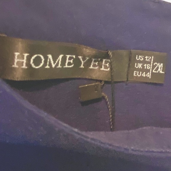 Homeyee Elegant Cocktail Dress with Lace Trim - Picture 11 of 16